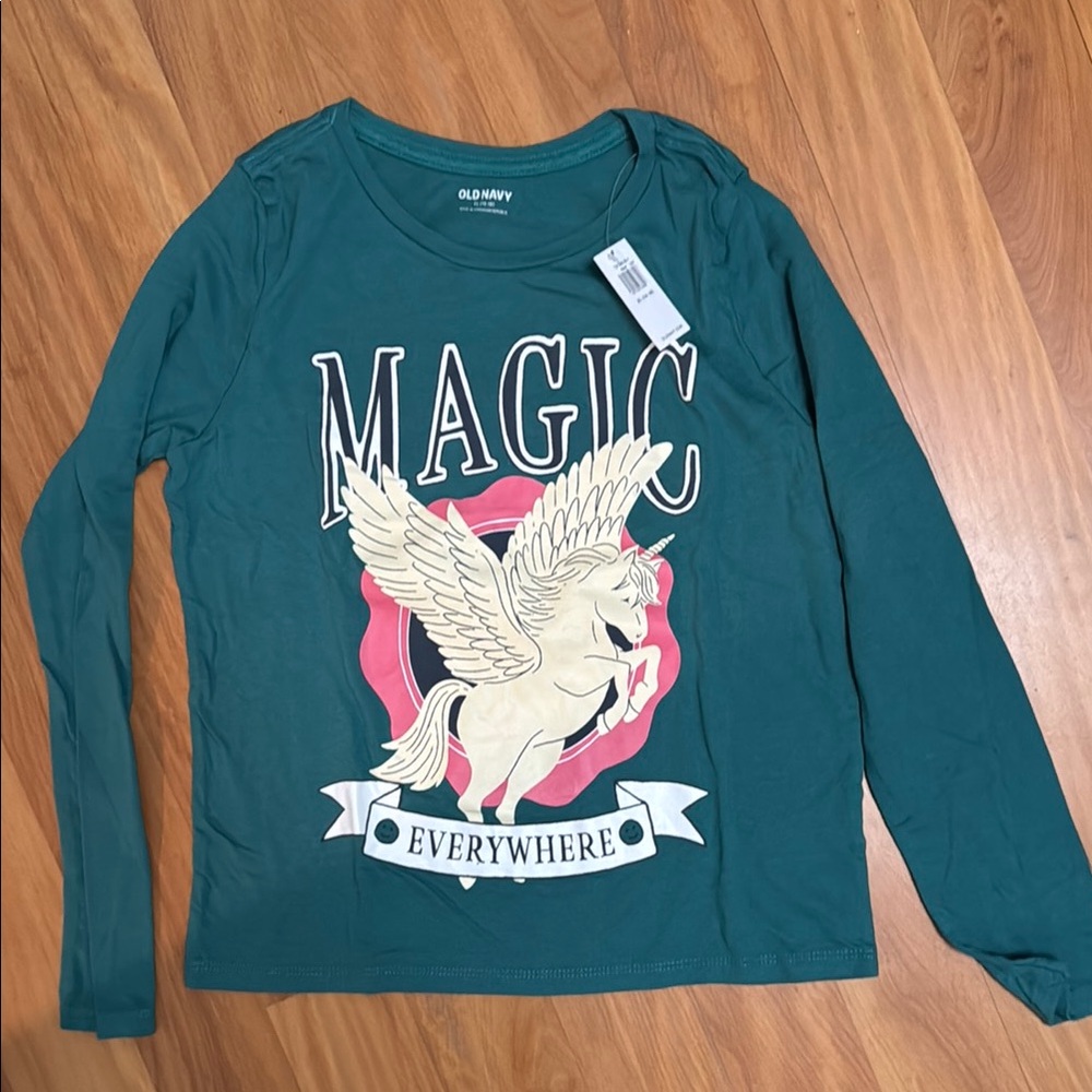 Old Navy Kids Magic Everywhere Teal Long Sleeve Shirt